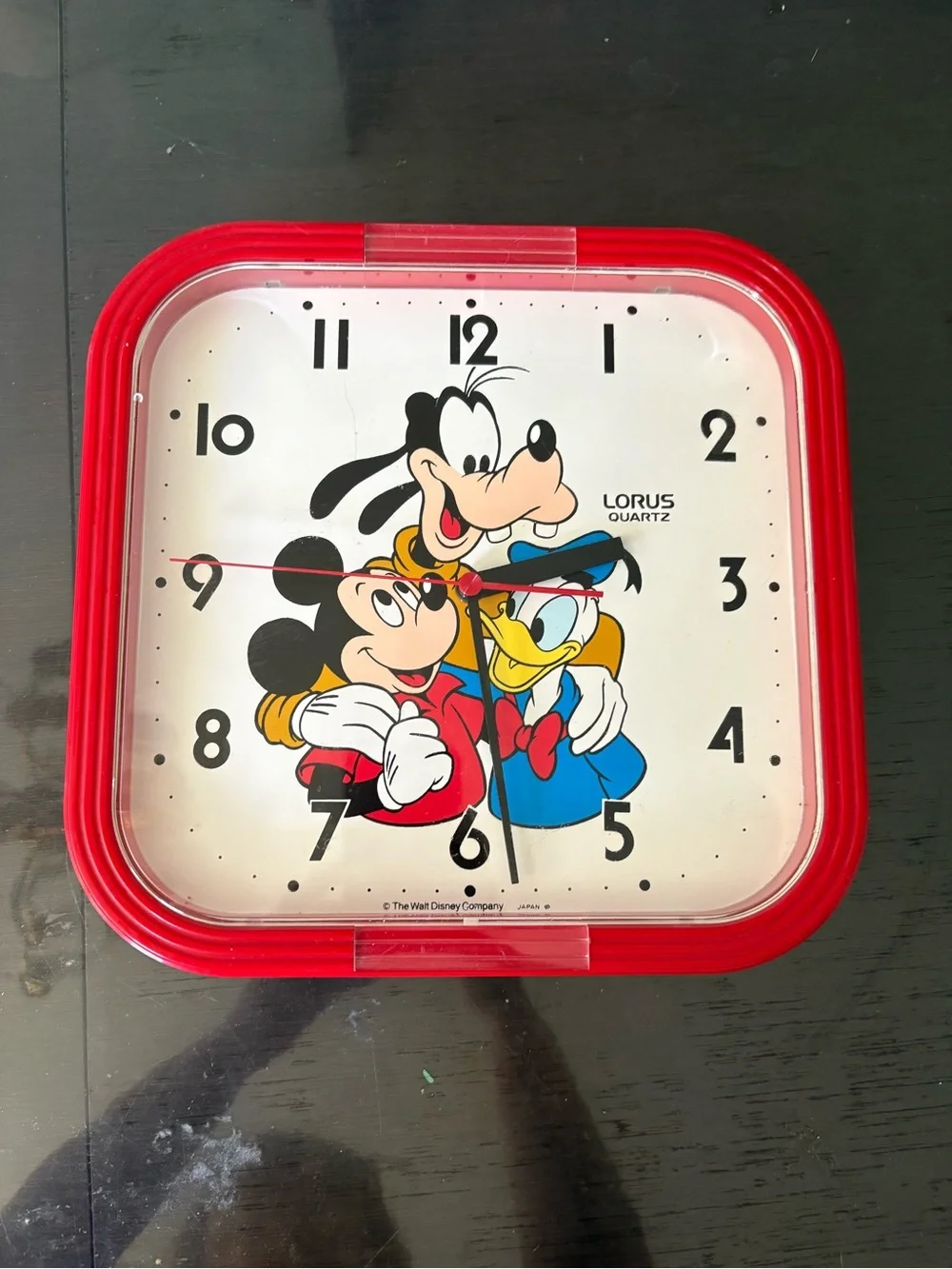 Lorus Red Disney Character Wall Clock - Mickey, Goofy & Donald